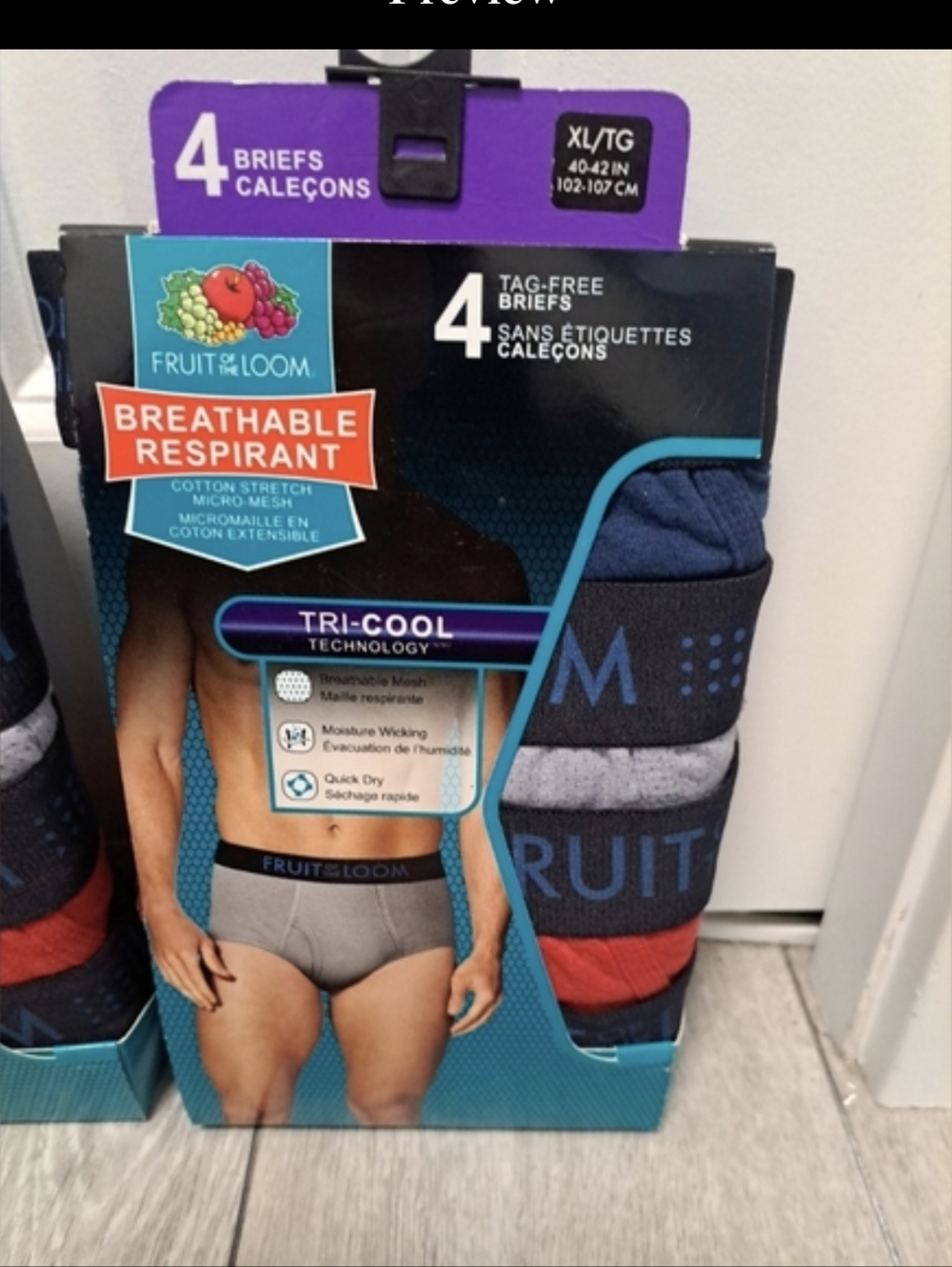 Brand New Packs Of Fruit of the Loom Men's 4 Pairs Briefs. Size  XL Only